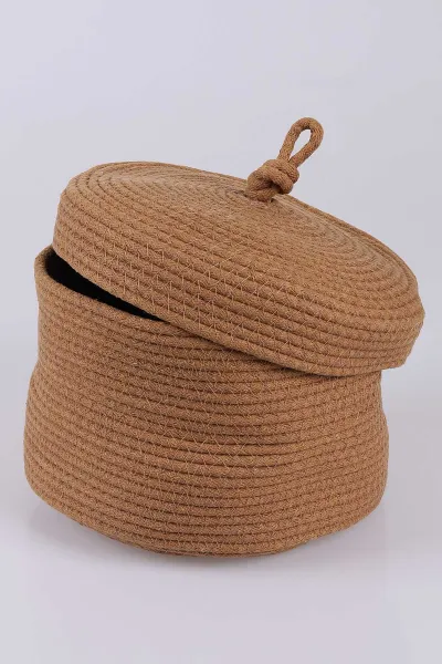 Çoklu Renk 22x13 Cm Bella Home Örgü Kapaklı Sepet - Düzenleyici - Organizer 447856