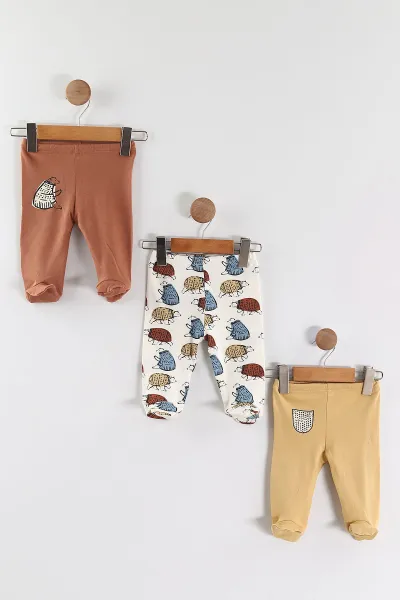 Çoklu Renk (3-6 Ay) California Baskılı 3'lü Erkek Bebek Tek Alt 468756