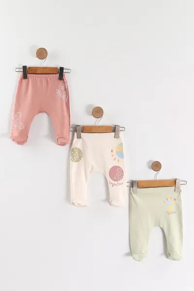 Çoklu Renk (3-6 Ay) Sticking Toghether Baskılı Kız Bebek Tek Alt 468931