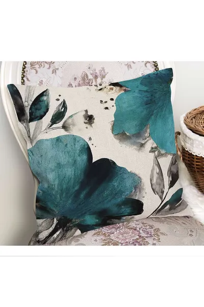 43x43 Dijital Baskılı Fermuarlı Modern Kırlent Kılıfı 308656