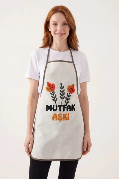 Çoklu Renk 50x70 Cm Keten Punch Nakışlı Mutfak Önlüğü 455256