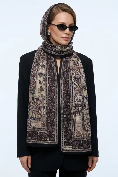 Çoklu Renk 75x180 Cm Our Fashion Dijital Baskılı Desenli Soft Şal 408644
