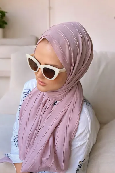 Koyu Pudra 75x180 Piliseli Bambu Şal 282785
