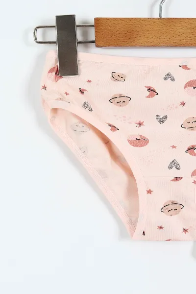 Çoklu Renk Berrak (3-12 Yaş) Üçlü Paket Baskılı Kız Çocuk Boxer 372196