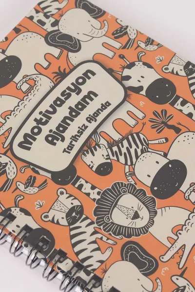 Çoklu Renk Tasarımlı Spiralli Sticker'lı Tarihsiz Ajanda 464041
