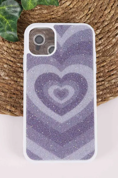 Çoklu Renk TeknoCase İPhone 11 Uyumlu Sweet Diamond Case Serisi Desenli Lens Hediyeli Sert Silikon Telefon Kılıfı 450101