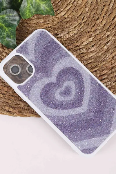 Çoklu Renk TeknoCase İPhone 11 Uyumlu Sweet Diamond Case Serisi Desenli Lens Hediyeli Sert Silikon Telefon Kılıfı 450101