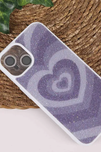 Çoklu Renk TeknoCase İPhone 13 Uyumlu Sweet Diamond Case Serisi Desenli Lens Hediyeli Sert Silikon Telefon Kılıfı 450108