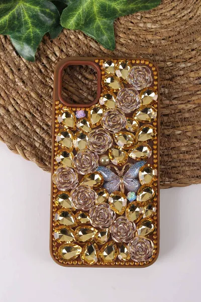 Çöl TeknoCase İPhone 11 Uyumlu Daisy Case Serisi Taşlı Vakumlu Sert Silikon Telefon Kılıfı 431013