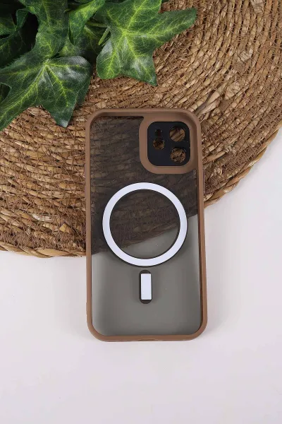 Çöl TeknoCase İPhone 12 Uyumlu Wesley Case Serisi Magsafe Özellikli Transparan Sert Silikon Telefon Kılıfı 430583