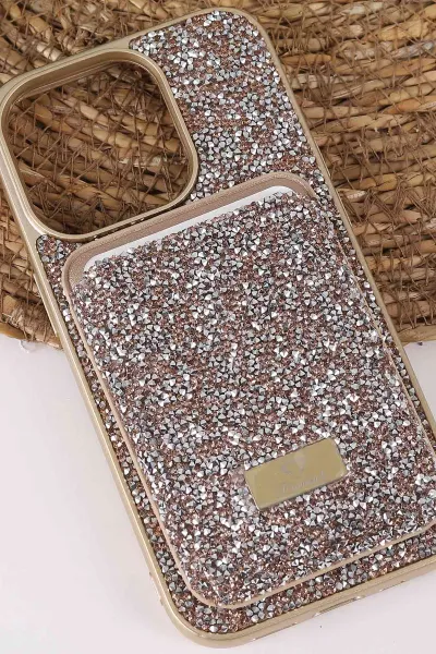 Çöl TeknoCase İPhone 14 Pro Uyumlu Viola Diamond Case Serisi Kartlıklı Lens Hediyeli Sert Silikon Telefon Kılıfı 430800