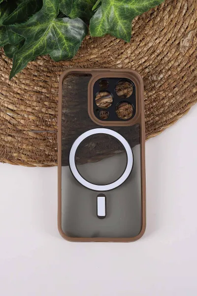 Çöl TeknoCase İPhone 15 Pro Uyumlu Wesley Case Serisi Magsafe Özellikli Transparan Sert Silikon Telefon Kılıfı 430601