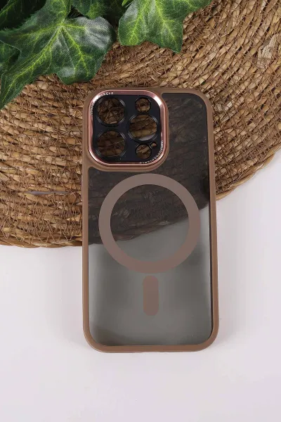col-teknocase-iphone-15-pro-uyumlu-wesley-case-serisi-magsafe-ozellikli-transparan-sert-silikon-telefon-kilifi-430601