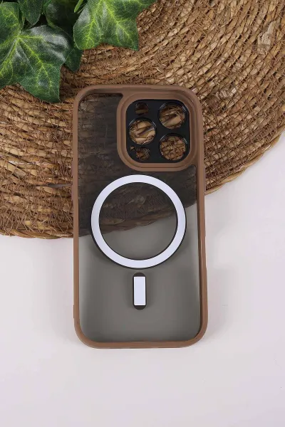Çöl TeknoCase İPhone 16 Pro Uyumlu Wesley Case Serisi Magsafe Özellikli Transparan Sert Silikon Telefon Kılıfı 430648