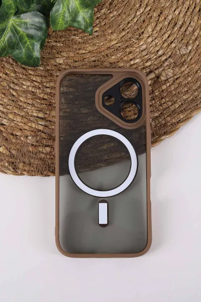 Çöl TeknoCase İPhone 16 Uyumlu Wesley Case Serisi Magsafe Özellikli Transparan Sert Silikon Telefon Kılıfı 430630