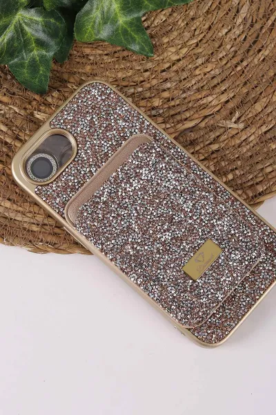 Çöl TeknoCase İPhone 16E Uyumlu Viola Diamond Case Serisi Kartlıklı Lens Hediyeli Sert Silikon Telefon Kılıfı 430851