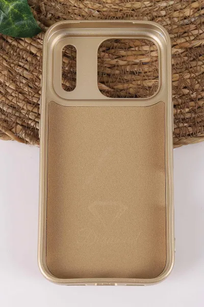 Çöl TeknoCase İPhone 17 Pro Uyumlu Viola Diamond Case Serisi Kartlıklı Lens Hediyeli Sert Silikon Telefon Kılıfı 430863