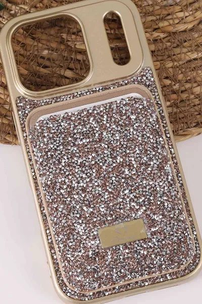 Çöl TeknoCase İPhone 17 Pro Uyumlu Viola Diamond Case Serisi Kartlıklı Lens Hediyeli Sert Silikon Telefon Kılıfı 430863