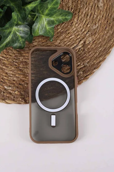 Çöl TeknoCase İPhone 17 Uyumlu Wesley Case Serisi Magsafe Özellikli Transparan Sert Silikon Telefon Kılıfı 430658