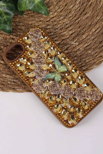 Çöl TeknoCase İPhone 7 ve İPhone 8 Uyumlu Daisy Case Serisi Taşlı Vakumlu Sert Silikon Telefon Kılıfı 431120