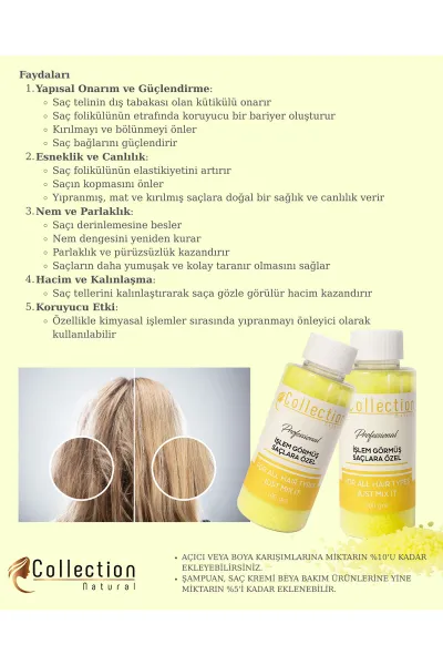 Collection Natural İşlem Görmüş Saçlara Özel Saç Protein Tozu 100 Gr 473081