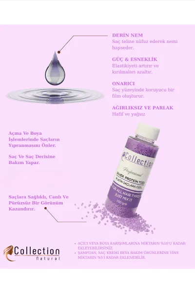 Collection Natural Silver Protein Tozu - Platin Saçlara Özel Profesyonel Saç Bakımı 100 Gr 473078