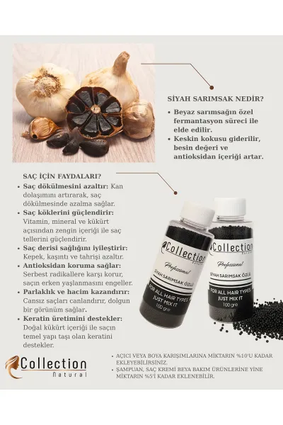 Collection Naturel Siyah Sarımsak Özlü Saç Protein Tozu 100 Gr 473082