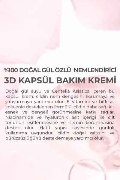 Dermokil % 100 Doğal Gül Suyu Canlandırıcı Yenileyici 3D Kapsül Krem 50 Ml 466575