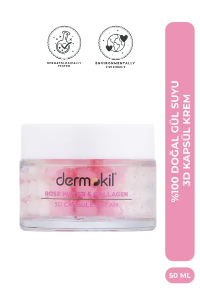Dermokil % 100 Doğal Gül Suyu Canlandırıcı Yenileyici 3D Kapsül Krem 50 Ml 466575