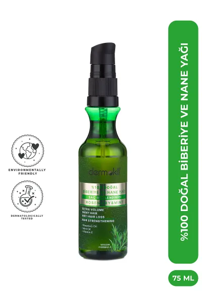 Dermokil %100 Doğal Saç Güçlendirici Biberiye ve Nane Yağı 75 Ml 414769