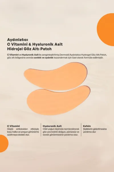 Dermokil Aydınlatıcı C Vitamini Hidrojel Gözaltı Patch - Göz Altı Maskesi 7 Gr 438502