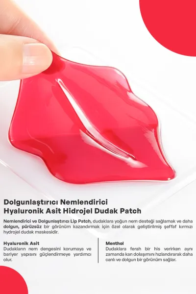 Dermokil Dolgunlaştırıcı Nemlendirici Hyaluronik Asit Hidrojel Patch Dudak Maskesi 8 Gr 466569