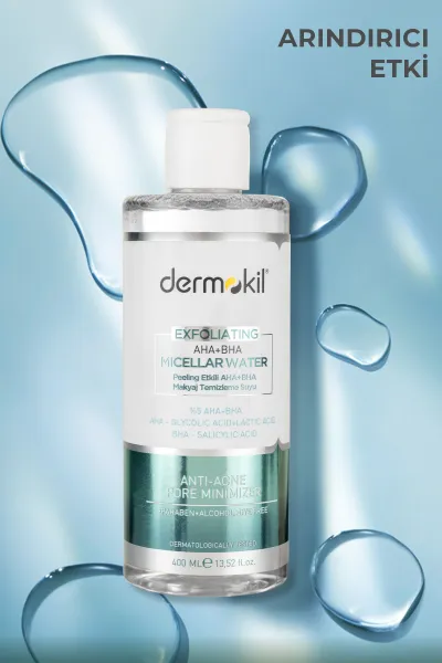 Dermokil Exfoliating AHA + BHA Niacinamide Micellar Makyaj Temizleme Suyu 400 Ml 497557