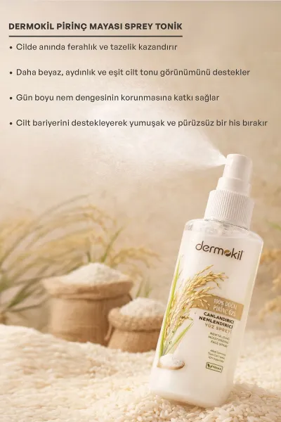 Dermokil Pirinç Mayası Beyazlatıcı Canlandırıcı Yüz Spreyi 50 Ml 472891
