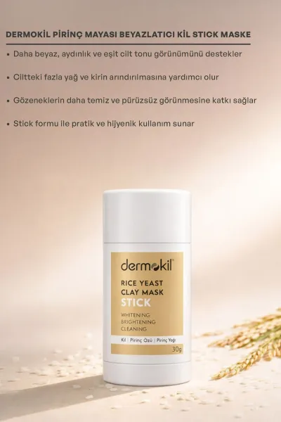 Dermokil Pirinç Mayası Beyazlatıcı Stick Kil Maskesi 30 G 466607
