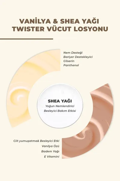 Dermokil Vanilya Shea Yağı Nemlendirici ve Besleyici Twister Vücut Losyonu 200 Ml 466521