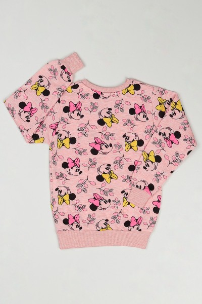 Desenli (2-6 Yaş) Mickey Mouse Baskılı Kız Çocuk Sweatshirt 89690