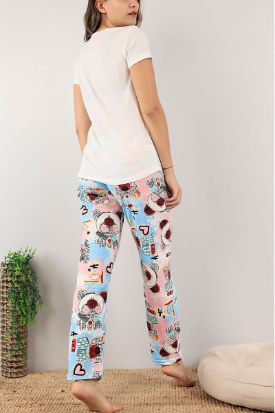 Desenli Baskılı Bayan Pijama Takımı 123050
