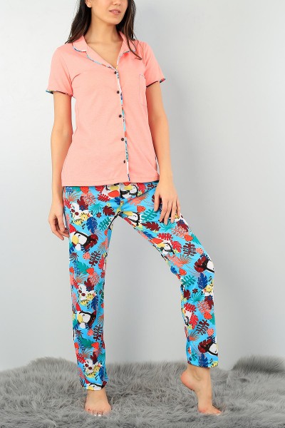 Desenli Baskılı Bayan Pijama Takımı 59770