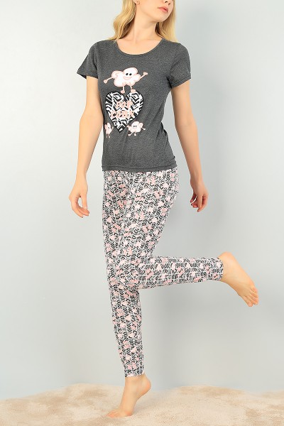 Desenli Baskılı Bayan Pijama Takımı 73489