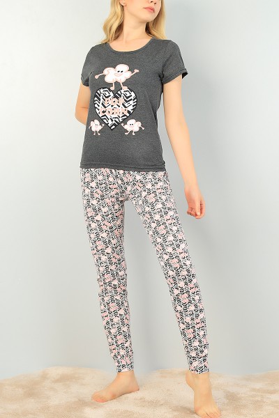 Desenli Baskılı Bayan Pijama Takımı 73489