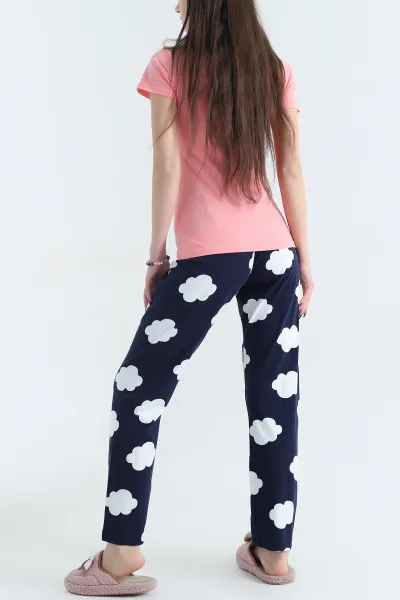 Desenli Penye Kadın Pijama Takımı 341718