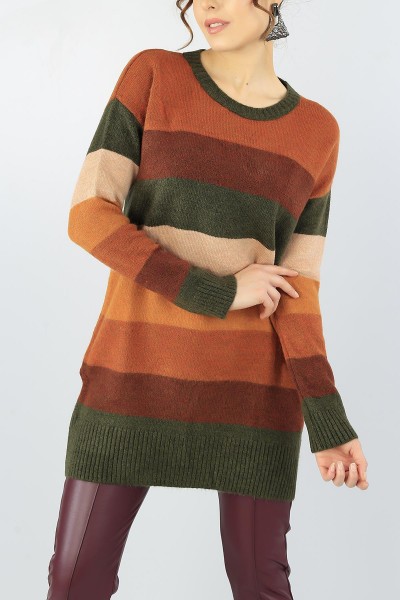 Desenli Bayan Triko Kazak Tunik 53064