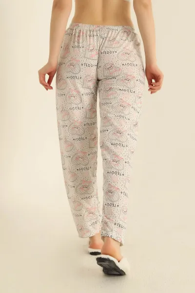 Desenli Beli Lastikli Pijama Altı 278538