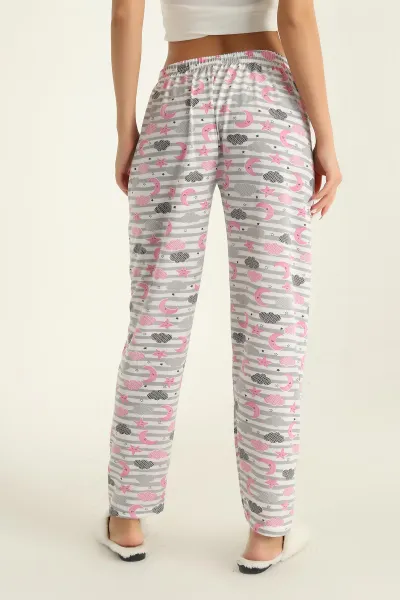 Desenli Beli Lastikli Pijama Altı 288752