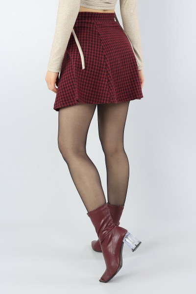 Desenli Desenli Bayan Mini Kaşe Etek 53045