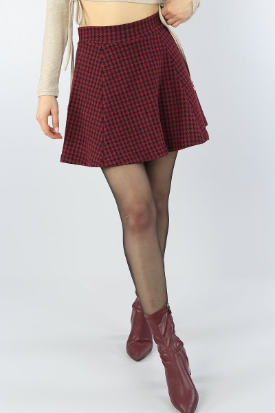 Desenli Desenli Bayan Mini Kaşe Etek 53045