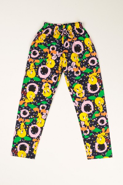Desenli Düğmeli Kız Çocuk Pijama Takımı 77896