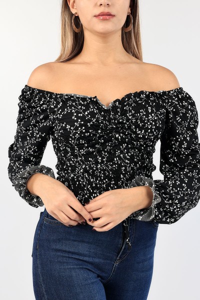 Desenli Gipeli Tasarım Bluz 90279