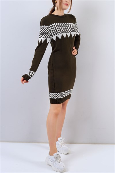 Desenli Haki Bayan Tunik 17126B